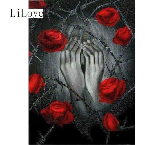 LI LOYE Full Square Diamond 5D DIY Diamond Painting Rose beauty Embroidery Cross Stitch Crystal Mosaic Painting Decor Gift FZ114