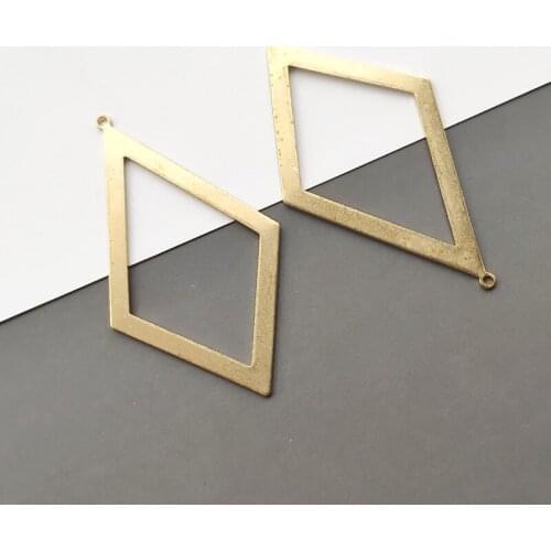 10pcs/Lot Fashion Charms Open Rectangle Rhombus Geometric Pendant Brass Jewelry Diy Necklace Earring Jewelry Making
