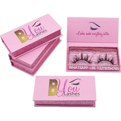 Pink Mink Eyelashes Case With Tray 25mm Nature Wispy Mink Eyelashes Vendor Custom Lashbox Packaging With Logo Real Mink Lash