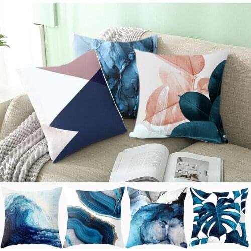 Nordic Style Pillow Covers Geometric Throw Pillow Case Washable Watercolor Painting Pillowslip Pillowcase Living Room Decor