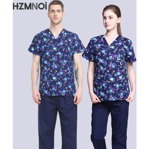 2021 New Style Surgical Gown Womens Printed Hand Wash Clothes Brush Hand Clothes Pet Dental Cosmetic Oral Work Clothes