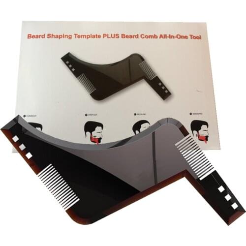 1pcs New Arrivals Men Beard Shaping Styling Template Comb Transparent Mens Beard Combs Beauty Tool for Hair Beard Trim Models