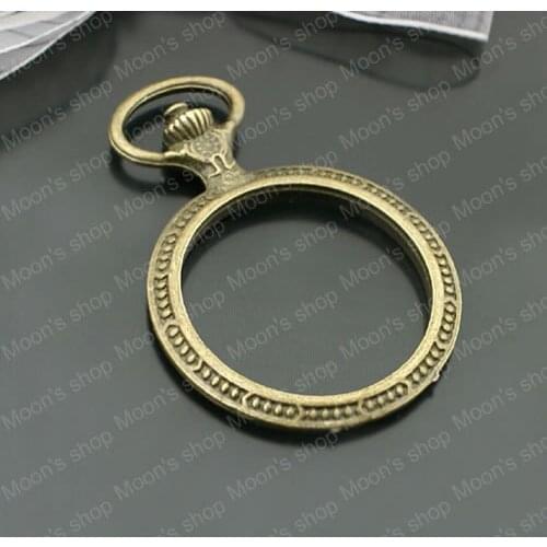 Wholesale 55*37mm Antique Bronze Pocket watch frame Alloy Flat Charms Pendants DIY Findings Accessories 4 pieces (JM3032)