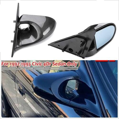 Pair Car Door Wing Rear View Side View Mirror Assembly For Honda For Civic EG 4Dr Sedan 1992 1993 1994 1995 Black