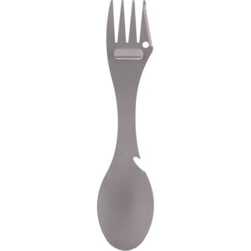 Portable Lightweight Dinnerware Outdoor Tableware Stainless Steel Multi Functional Fork Spoon Meat Knife Bottle Can Opener