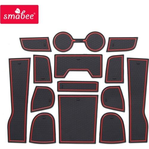 Smabee Anti-Slip Gate Slot Cup Mat for BMW 3 Series 2019 2020 Car Accessories Latest model 14pcs/set Non-slip Pad Rubber