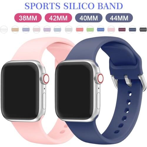 Compatible rubber Band for Apple Watch 6 5 40mm 44mm Soft Silicone Sport Breathable Strap for iWatch Series 3 2 1 38MM 42MM belt