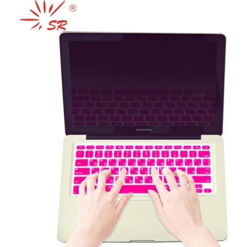 SR 14 Colors US Russian Language Letter Silicone Keyboard Cover Sticker For Macbook Air 13 Pro 13 15 17 Retina Protector Film