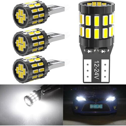 4x T10 W5W Led Canbus bulbs 168 194 6000K LED Parking Lights Lights Interior Light bulbs For car 6000K White Red Blue Amber 12V