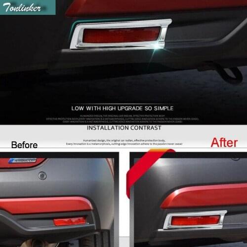 Tonlinker Cover Case Stickers for NISSAN KICKS 2016-17 Car Styling 2 PCS ABS Chrome Rear fog light exterior decoration sticker