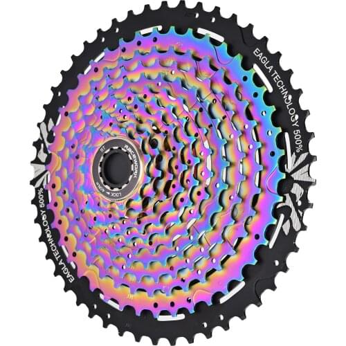 RACEWORK Bicycle FreeWheel Mountain Bike Card Aluminum Alloy Rainbow Color Cassette 8 -12 S 11-50T Large Gear Plate