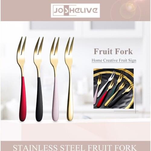Fruit Fork 304stainless Steel High-grade Thickened Two Tooth Dinner Fruit Dessert Moon Cake Fork Kitchen Accessories Tools