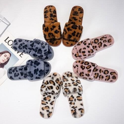 Winter Fashion Women House Slippers Faux Fur Keep warm Slip on Flats Black Pink Non-slip Slipper Home Furry Slipper