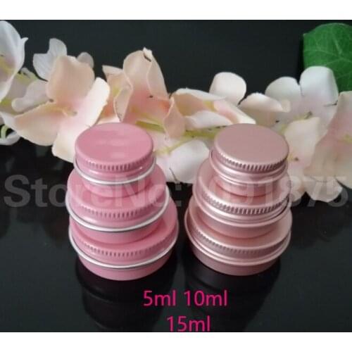 100pcs 5ml 10ml 15m Empty Mini Pink Rose gold Aluminum Cream Jar Pot 5g 10g 15g Makeup Nail Art Cosmetic Metal Tins Containers