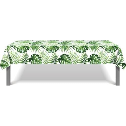 130*220cm Summer Beach Hawaii Party Decorations Tablecloth Palm Leaves Disposable Tableware Happy Birthday Day Tablecover