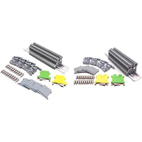 2set Din Rail Terminal Blocks Kit,Uk5N/Uk-2.5N Terminal