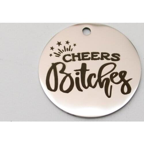 20pcs Stainless Steel Bitches Charm Cheers Bitches Charms Pendant For DIY Handmade Accessories