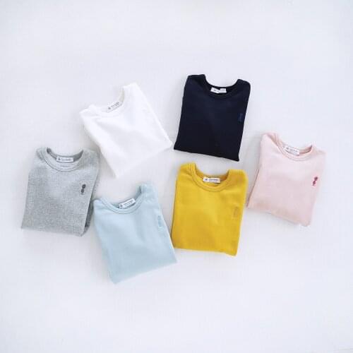 2017 Kids 2T Spring Autumn Long Sleeve Clothes T-shirt for Girl Boys Childrens Clothing Cotton Bottoming Cute