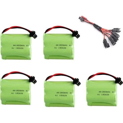 6v 1800mAh Battery + USB Charger For Rc toys Cars Tanks Robots Boats Guns NiMH Battery Aa 6v Rechargeable Battery Pack