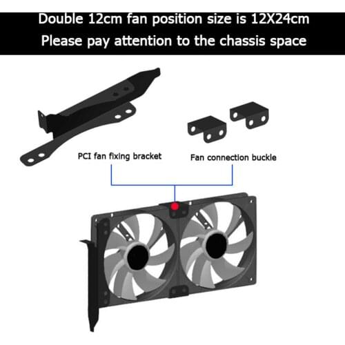 90mm 120mm graphics card companion fan bracket PCI Slot Dual Fan cooling rack desktop computer auxiliary radiator cooling rack