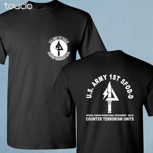New Delta Force US Army Special Force Navy Seals SFOD-D Black T-Shirt double sided