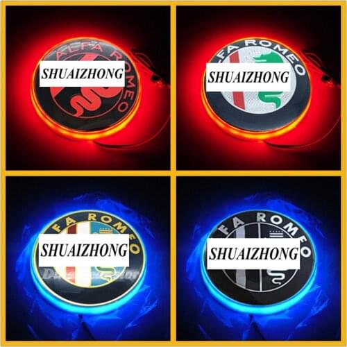 10pcs ALFA ROMEO 3D LED Light Car Logo emblem Badge sticker for Mito 147 166 Giulietta Mito Spider GT Car-styling Accessories