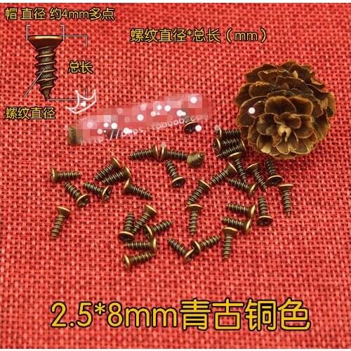 Fasteners supplies Bronze tapping M2.5*8 small hinge special antique small screw screws iron cross head