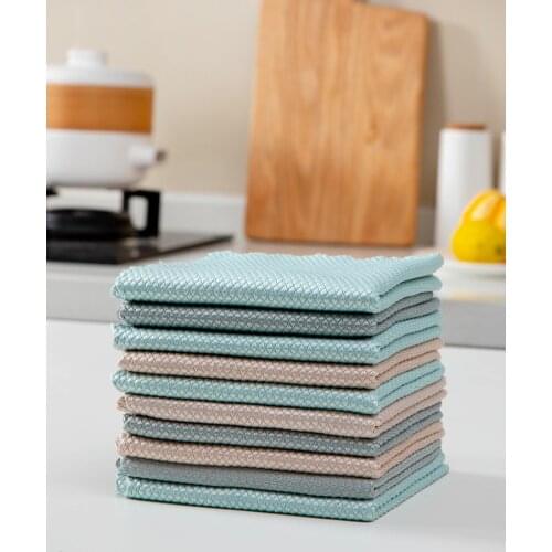 5/10pcs Kitchen Towel Microfiber Anti-Grease Wiping Rags For Window Glass Car Floor Rags Bowl Dish Ceramic Tile Wipe Kichen Tool