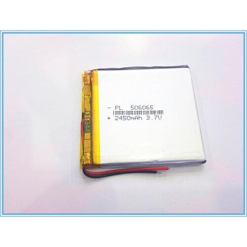 3.7 V lithium polymer battery 506065 't a MP5 GPS mobile power tablet 2450 mah