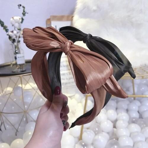 MISANANRYNE New Women Headband Solid color Hairband Bow Knot Cross Tie Headwrap Hair Band Hoop Accessories 2020