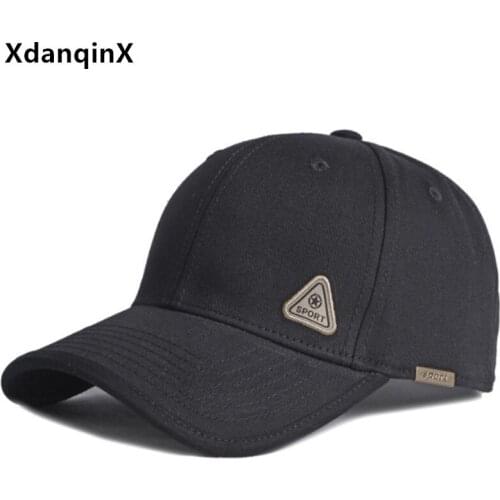 XdanqinX Mens Cap Simple Washable Cotton Baseball Caps Adjustable Size Casual Letter Sports Cap Snapback Cap Male Bone Dad Hat