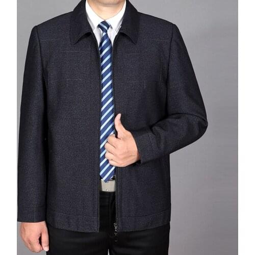 Mens Spring Autumn Turn-down Collar Casual Zipper New Male Jackets and Coats Overcoat XXL XXXL