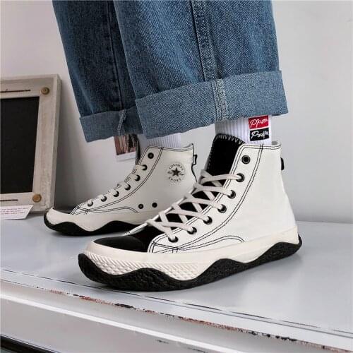 Mens Denim Jeans High Top Sneaker Flat Lace Up Sneakers Sport Oxfords Fashion Cowboy Casual 3Colors New Boys 2020