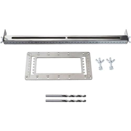 Hole Handle Punch Locator Tool Woodworking Pocket Jig Drill Bits Set Wardrobe Door Cabinet Positioner Guide