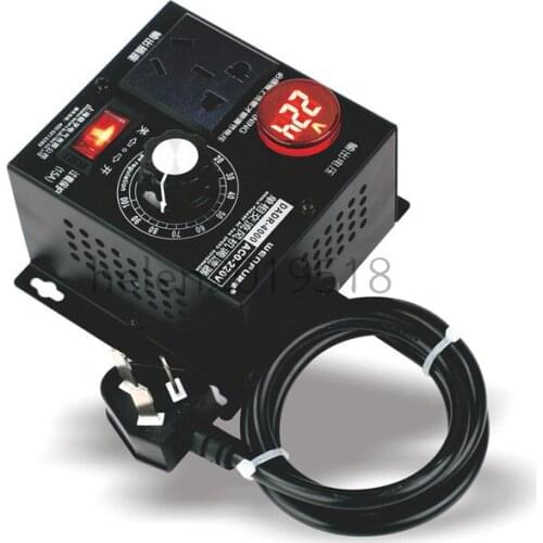 Single-phase 220V AC Motor Speed Controller 4KW Fan Speed Switch 4000W Temperature and Light with Voltmeter