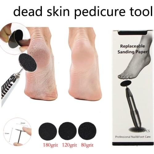 100pcs Foot File Pedicure Sand Paper Dead Skin Remove Tool For Electric Foot File Replaceable Sandpaper