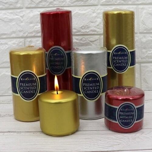 1 Pcs Golden silver Color Plated Candles High Quality Romantic White Wedding Christmas Dinner Home Decoration Metal Color Candle