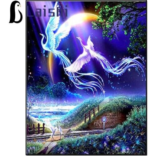 Natural scenery, lovebirds round diamond painting animal cross stitch mosaic diamond embroidery home decoration new year gift