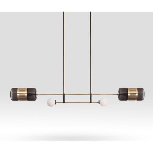 Modern luxury chandelier creative copper dining room lamp simple glass living room light fashion joker for bedroom bar study