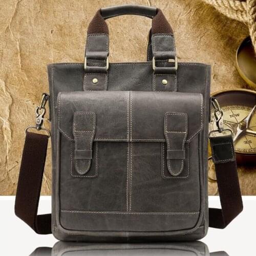 Messenger Bag Mens Shoulder Bags Genuine Leather Handbags Briefcase Male Zipper male menS Crossbody Bags for Men Leather Bags