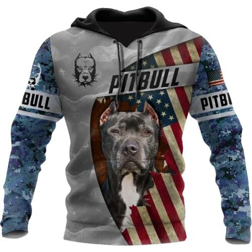 Animal Pit Bull Terrier Dog 3D Printed Hoodie For Men And Women Sweatshirt Streetwear Zip Pullover Casual Jacket Tracksuit-171