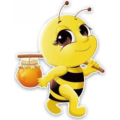 Funny Decal Bees with Honey Decal PVC Car Sticker Auto Accessories Decoration for Window Motorcycles,19cm*15cm