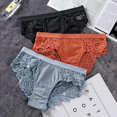 Women Sexy Lace Panties Low-waist Underwear Thong Female G String Lingerie Embroidery Temptation Intimates Size S-XXL