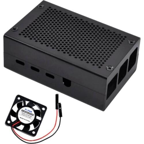 1 Pack for Raspberry Pi 4 Shell w/ Fan Heavy Duty Aluminum Heat Dissipation