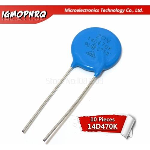 10pcs varistor 14D470K 47V piezoresistor 14D470