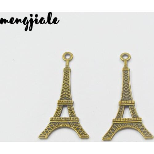 16pcs/lot Mini Charm Alloy Retro Bronze Tower Pendant Charms Handmade Hanging Tops 37*19mm