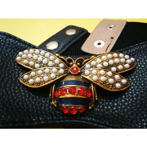 2017 Popular Bee Waist Belt Buckle with diamond decoration autumn winter fashion lady women belt of bee belt buckle gift