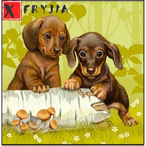 5D Diamond Painting dachshund Picture Of Rhinestones DIY Diamond Embroidery Mosaic Full Square round Diamond Home Decoration