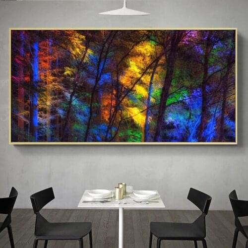 Large Size colorful forest trees Canvas Poster Art Prints for Living Room Decorative Picture Modern Home