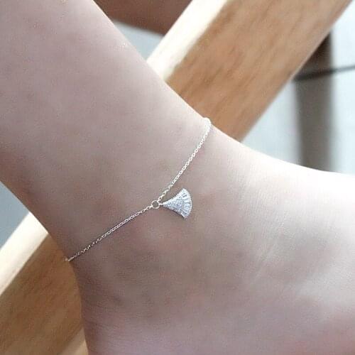 925 Sterling Silver Anklets Bracelet on the leg silver 925 Barefoot Sandals Anklets For Women Beach Foot Jewelry